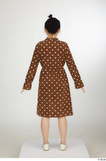  Aera brown dots dress casual dressed standing white oxford shoes whole body 0005.jpg